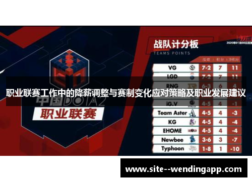 职业联赛工作中的降薪调整与赛制变化应对策略及职业发展建议