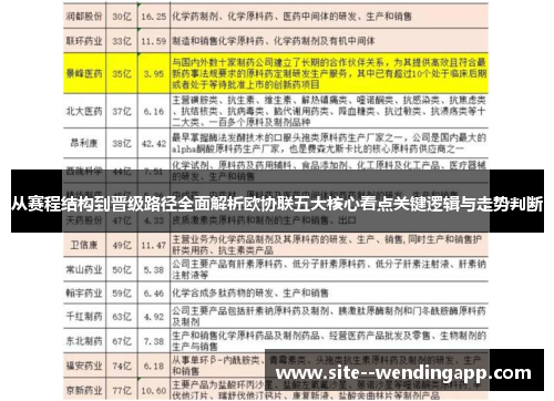 从赛程结构到晋级路径全面解析欧协联五大核心看点关键逻辑与走势判断