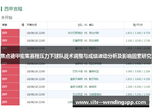 焦点德甲密集赛程压力下球队战术调整与成绩波动分析及影响因素研究