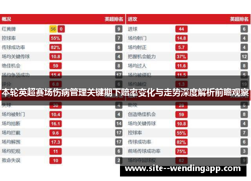 本轮英超赛场伤病管理关键期下赔率变化与走势深度解析前瞻观察 本轮英超赛场伤病管理关键期下赔率变化与走势深度解析前瞻观察